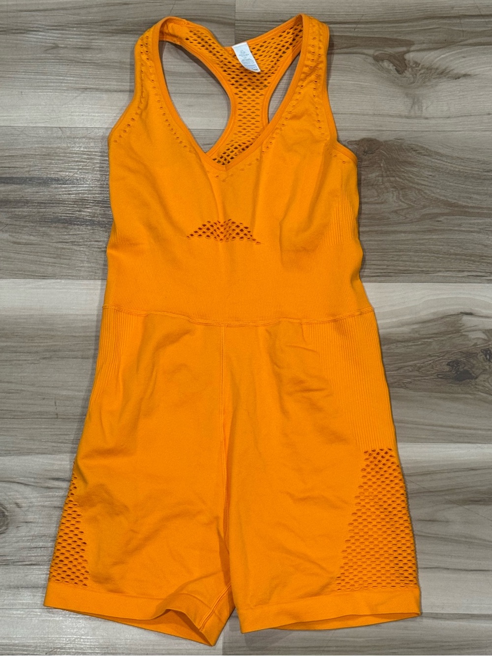 OFFLINE by Aerie Seamless Mesh Shortie Romper Orange Women’s Small